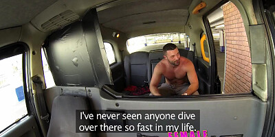 Female Fake Taxi Welsh lad gets a sweet surprise