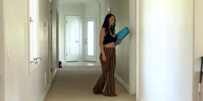 Charming girl flirts with the camera while sucking a hard pecker