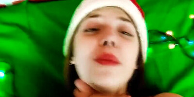 horny stepsister gets a nice christmas screwing