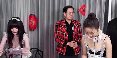 Lovely Asian girls and some guys are participating in this adult quiz