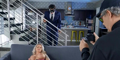 Ricky disturbs blonde milf stepmom's porn shoot