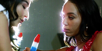 Two hot lesbians lured their male friend into an FFM threesome