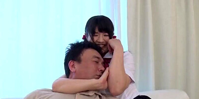 Naughty Japanese schoolgirl loves playing kinky sex games with stepdaddy