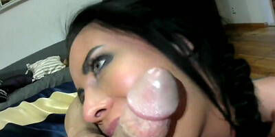 MILF is warming up two thick cocks at the same time