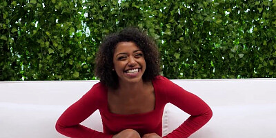 Two spicy black girls are making out while sharing a white cock