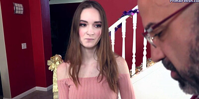 Brunette teen minx seduced her perverted stepdaddy into having forbidden sex