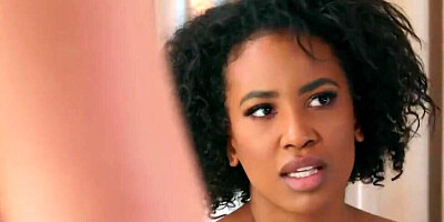 Adorable ebony lady was seduced by a naughty white woman into lesbian sex
