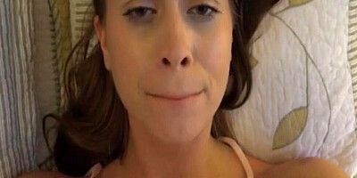 POV lovemaking and a footjob from a cute brunette gal