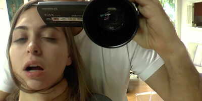 Riley Reid is filmed POV-style while blowing Rocco Siffredi's cock