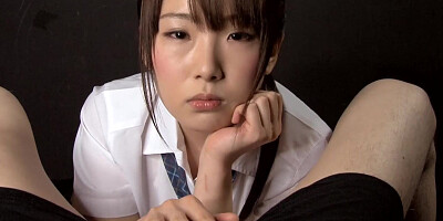 Horny professor enjoys a POV dick sucking from a hot Japanese schoolgirl in uniform
