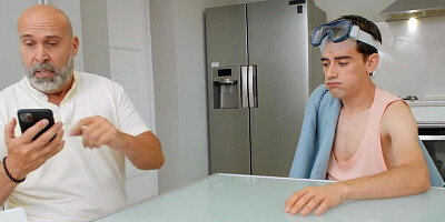 Glad my dad work phone is on so i can fuck my hot new stepmom easily