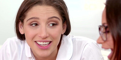 Abella Danger Licks Nerd Tutor's Hairy Pussy