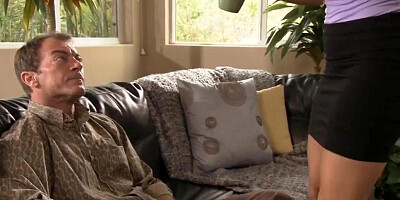 Curvy brunette MILF seduced her handsome neighbor into lustful banging while husband was away