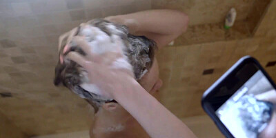 When her boyfriend is horny, young sweetheart can't even take a shower