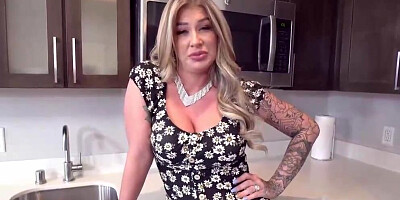 Busty blonde shakes her big butt for the camera during copulation