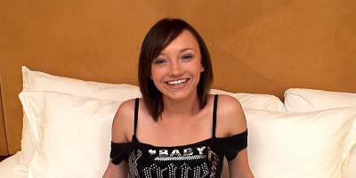 Cute amateur teen is eager to show her best blowjob skills on a POV casting