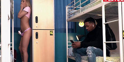 Lya Missy is procreating with black chap Jesus Reyes in a hostel room