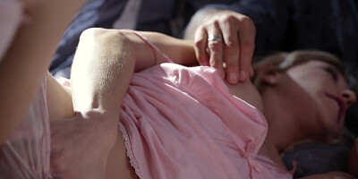 When he's horny, this old gentleman viciously bangs his hot blonde stepdaughter