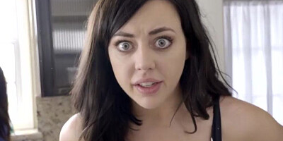 Two Brunette Babes Milk Bro's Cock For Creampie