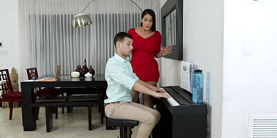 His piano teacher is a MILF sexy goddess and todays lesson is going to be a hot and nasty one