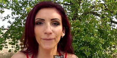 Public Agent Busty big tits and full blowjob lips sexy public fuck