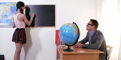 Kinky and nerdy student is fucked by the naughty prof