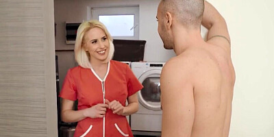 Thick blonde MILF getting pounded by one perverted fella