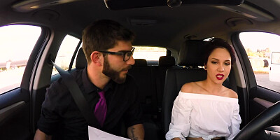 Naughty girl seduces driving instructor to obtain license