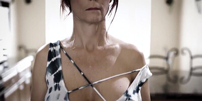 Two sons fuck their busty stepmom in wild threesome