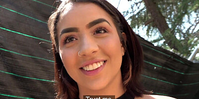 Pretty girl Kitty Love agrees to fuck on the camera for some cash