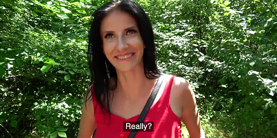 Public Agent Busty Horny Lady gets Fucked in the Woods for Cash