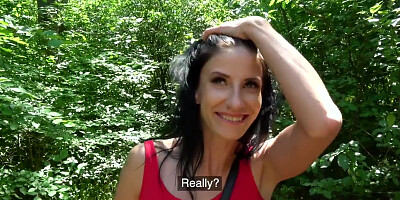 Public Agent Busty Horny Lady gets Fucked in the Woods for Cash