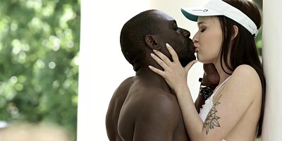 Petite vixen Sasha Sparrow bends over for BBC monster