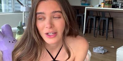 Solo masturbation by a gorgeous girl with the help of a magic wand