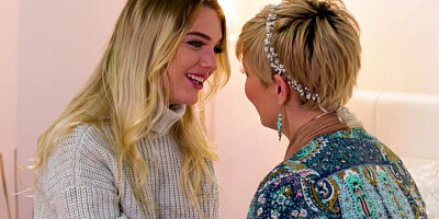 Buxom blonde MILF plays lesbian sex games with a hot slender teen