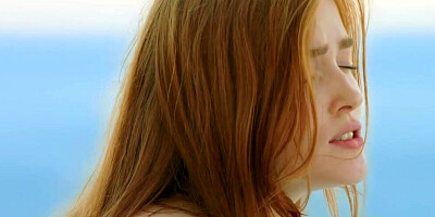 Splendid ginger Jia Lissa is carried on hard cock on the balcony