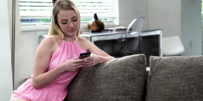 Horny teen blonde invited one of her hot buddies over for some naughty fun