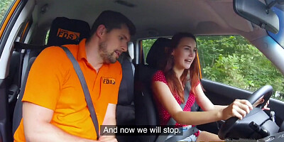 Fake Driving School Horny Lust Lesson for Sexy Charlie Red