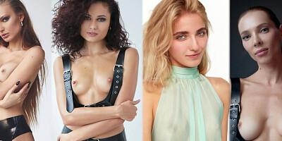 Aria Bella strips naked and plays with her cherry on the floor
