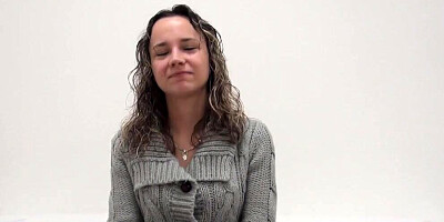 Marvelous chick gets naked on porn casting and receives hard cock