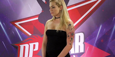 Cute blonde vixen Dahlia Sky is sharing her DP banging experience