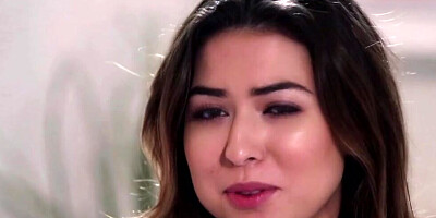 Ebony & brunette are in the middle of pleasurable interracial lesbian sex