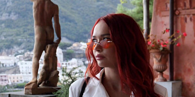 Redhead girl Purple Bitch is fucked in the ass balls deep