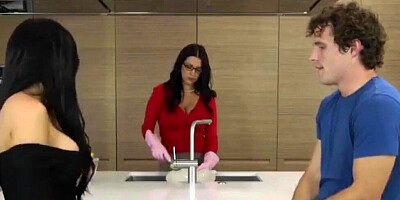 Aroused MILF seduced her sons best buddy into a hot banging