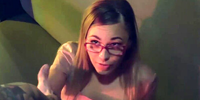 Nerdy blonde Selvaggia Babe in hardcore action with inked stud