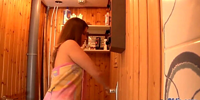 OLD YOUNG PORN Teen Fucked in the Sauna Room gives a Blowjob Sucks old Cock