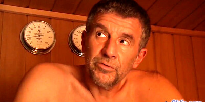 OLD YOUNG PORN Teen Fucked in the Sauna Room gives a Blowjob Sucks old Cock