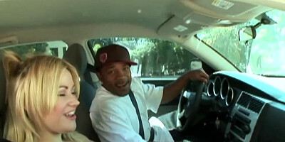 Blonde harlot takes the massive black dong up her tight snatch