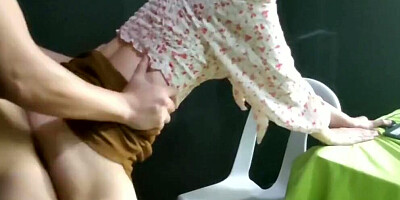 Brunette office girl takes a job break for blowing and banging her boss