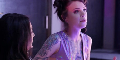 Lusty strippers are enjoying naughty lesbian sex after their work day